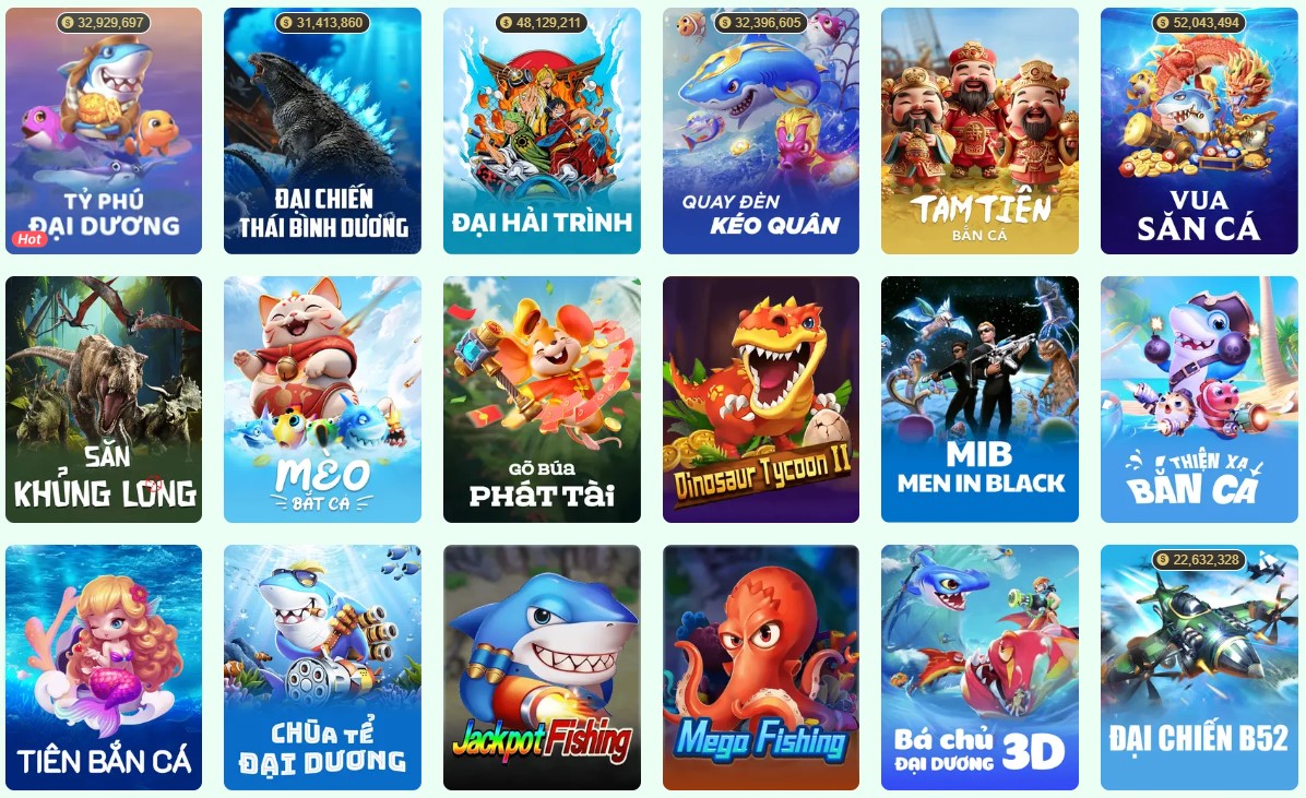 Các trò chơi trong game bắn Cá B52