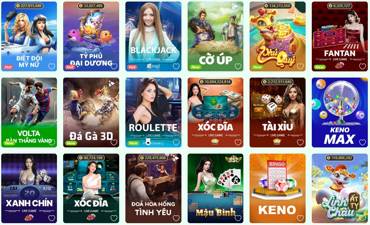 Các trò chơi tại Cổng game B52