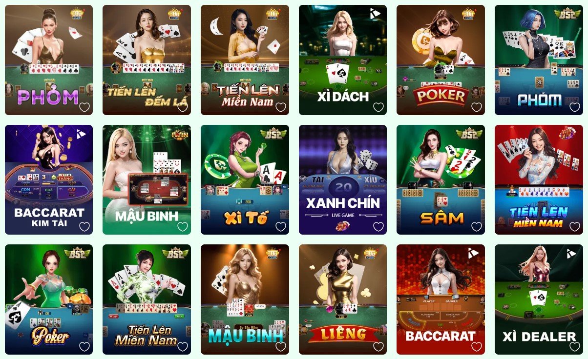 Các trò chơi trong game bài B52